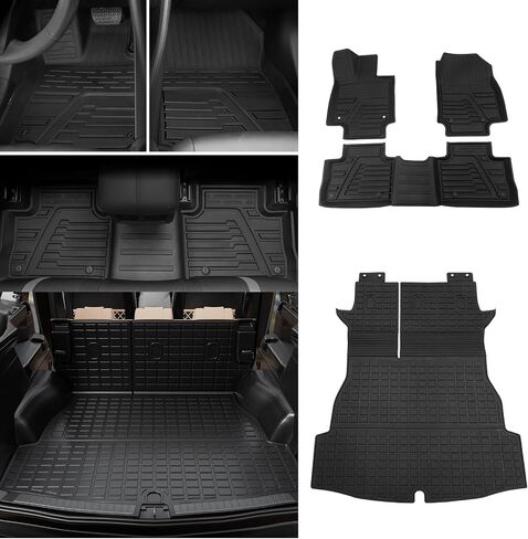 Cargo Mat Compatible with 2019-2024 Toyota Rav4 Trunk Mat TPE All Weather Cargo Liner Back Seat Cover Protector 2023 Rav4 Accessories (Cargo Mat with Backrest Mat) in Saudi Arabia