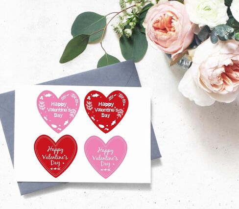 2 Inch Red Happy Valentine's Day Sticker Labels Heart Valentine's Love Decorative Stickers - Valentine's Day Decorations Sticker for Scrapbooking or Embellishment 500 Pcs/Roll in Saudi Arabia