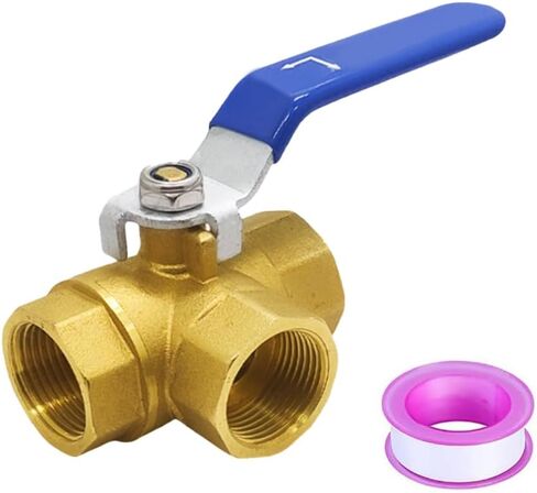 3 Way (L-Port) Brass Forged Ball Valve 1/2" G Female with Lever Handle in Saudi Arabia
