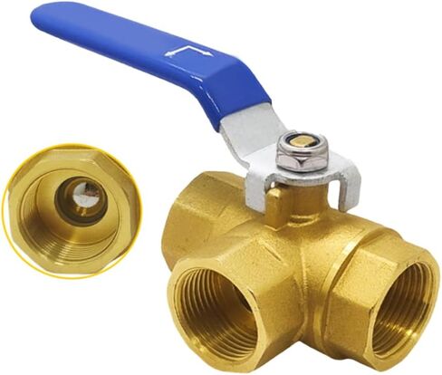 3 Way (L-Port) Brass Forged Ball Valve 1/2" G Female with Lever Handle in Saudi Arabia
