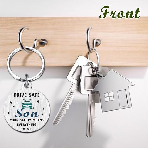 Drive Safe Keychain for Son from Mom – Safe Journey Key Ring – Son Car Safety Reminder in Saudi Arabia