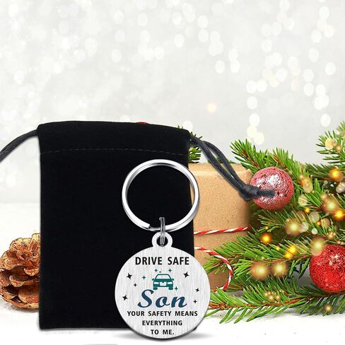 Drive Safe Keychain for Son from Mom – Safe Journey Key Ring – Son Car Safety Reminder in Saudi Arabia