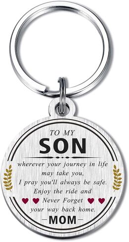 Drive Safe Keychain for Son from Mom – Safe Journey Key Ring – Son Car Safety Reminder in Saudi Arabia