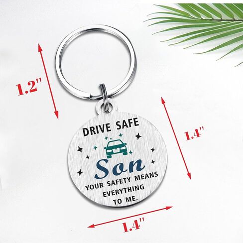 Drive Safe Keychain for Son from Mom – Safe Journey Key Ring – Son Car Safety Reminder in Saudi Arabia