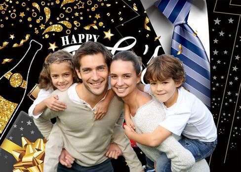 خلفية عيد الأب السعيد مقاس 7 × 5 أقدام، أنا أحب الأب الأزرق لعيد الأب، خلفية ديكورات حفلات عيد الأب للتصوير الفوتوغرافي، شكرًا لك أبي، ديكورات عائلية، صور دعائم مفضلة in Kuwait