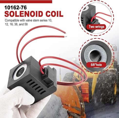 بديل لملف الملف اللولبي Deltrol 10162-76 12VDC 22 وات وحدة الطاقة الهيدروليكية تفريغ الرفع مع أسلاك الرصاص الحمراء المزدوجة، يناسب سلسلة جذع الصمام 10 و12 و16 و38 و58 in Kuwait