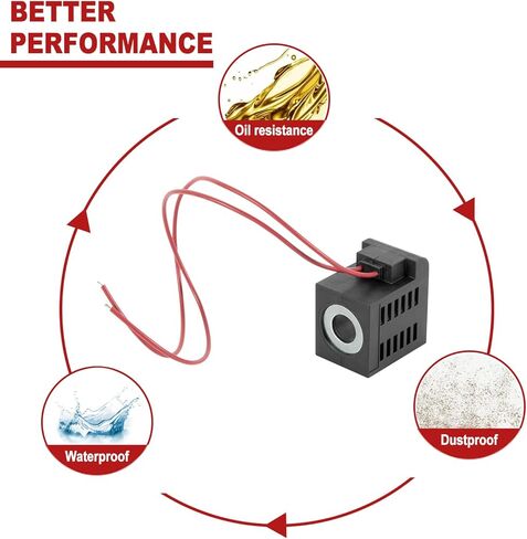 بديل لملف الملف اللولبي Deltrol 10162-76 12VDC 22 وات وحدة الطاقة الهيدروليكية تفريغ الرفع مع أسلاك الرصاص الحمراء المزدوجة، يناسب سلسلة جذع الصمام 10 و12 و16 و38 و58 in Kuwait