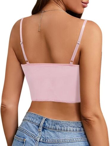 jascaela Women's Satin Butterfly Corset Top Sexy Sleeveless Busiter Crop Top Rave Party Tank Tops in Saudi Arabia