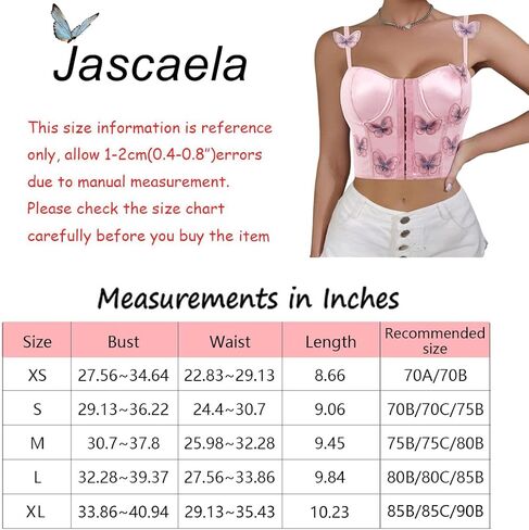 jascaela Women's Satin Butterfly Corset Top Sexy Sleeveless Busiter Crop Top Rave Party Tank Tops in Saudi Arabia
