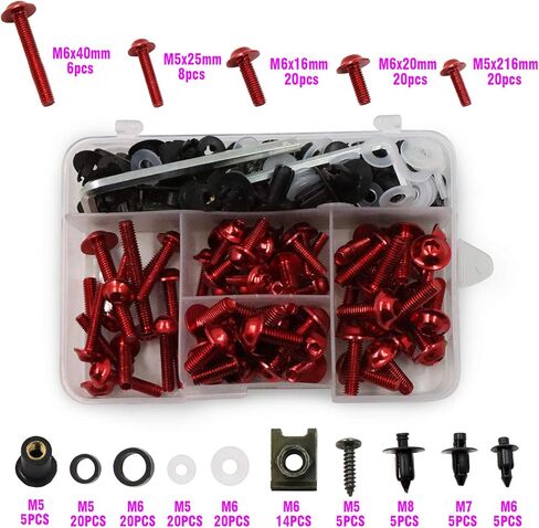 العالمي الكامل الأزرق هدية الترباس عدة الزجاج الأمامي مسامير السحابة كليب المكسرات غسالات تركيب مجموعات استبدال لكاواساكي ياماها هوندا سوزوكي in Kuwait