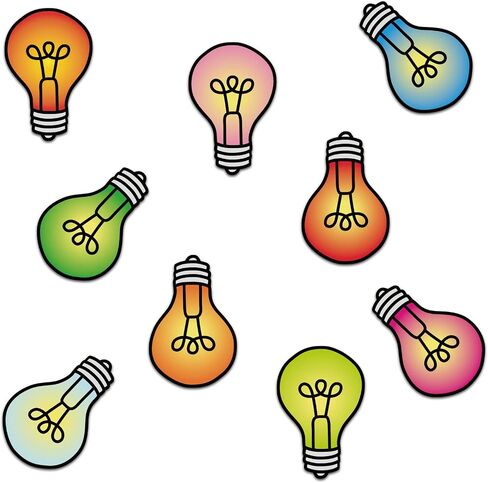 45pcs Light Bulb Bulletin Board Cutouts, Colorful Light Bulb Moments Classroom Wall Paper Decor Decorations Supplies Favors for Kids Students Teachers in Saudi Arabia