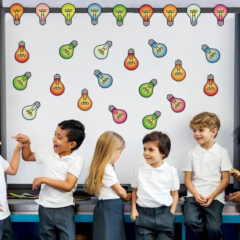 45pcs Light Bulb Bulletin Board Cutouts, Colorful Light Bulb Moments Classroom Wall Paper Decor Decorations Supplies Favors for Kids Students Teachers in Saudi Arabia