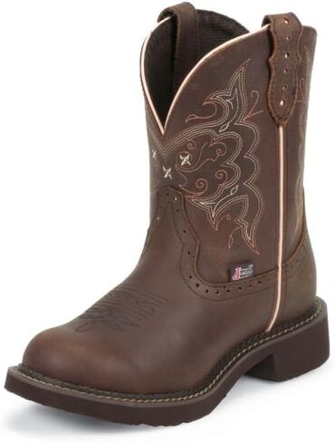 JUSTIN Boots Women's Brown Flower Embossed Cowgirl Boots in Saudi Arabia