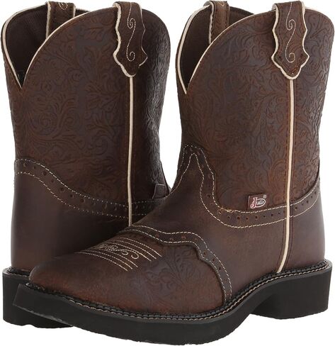 JUSTIN Boots Women's Brown Flower Embossed Cowgirl Boots in Saudi Arabia