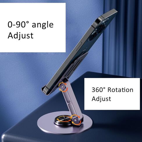 Phone Tablet Holder Metal Phone Stand 360° Rotation All Kinds Cellphone Foldable Scalable Office Desk Adjustable Portable for Travel in Saudi Arabia