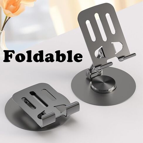 Phone Tablet Holder Metal Phone Stand 360° Rotation All Kinds Cellphone Foldable Scalable Office Desk Adjustable Portable for Travel in Saudi Arabia