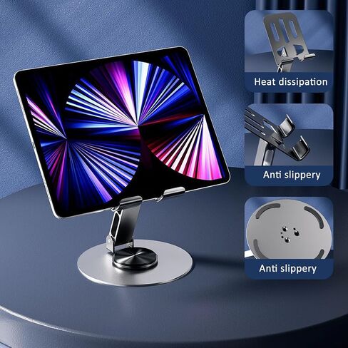 Phone Tablet Holder Metal Phone Stand 360° Rotation All Kinds Cellphone Foldable Scalable Office Desk Adjustable Portable for Travel in Saudi Arabia