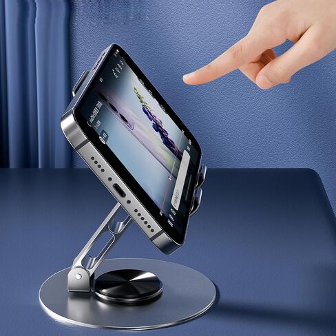 Phone Tablet Holder Metal Phone Stand 360° Rotation All Kinds Cellphone Foldable Scalable Office Desk Adjustable Portable for Travel in Saudi Arabia