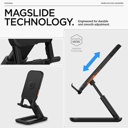 Spigen S311-1 حامل هاتف خلوي قابل للطي بالكامل/حامل عالمي قابل للتعديل مصمم لجميع الهواتف والأجهزة اللوحية والشاشات المحمولة ونينتندو سويتش وحامل سطح المكتب - أسود in Saudi Arabia