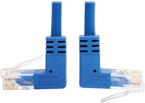 Tripp Lite Up Angle Cat6 Ethernet Cable, Gigabit Molded Slim UTP Network Patch Cable, Blue, 1 ft. (N204-S01-BL-UP) in Saudi Arabia