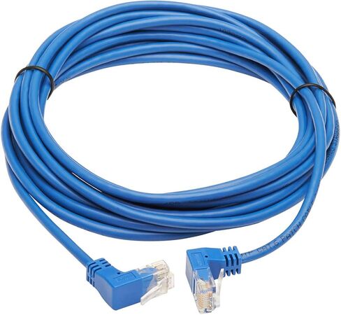 Tripp Lite Up Angle Cat6 Ethernet Cable, Gigabit Molded Slim UTP Network Patch Cable, Blue, 1 ft. (N204-S01-BL-UP) in Saudi Arabia