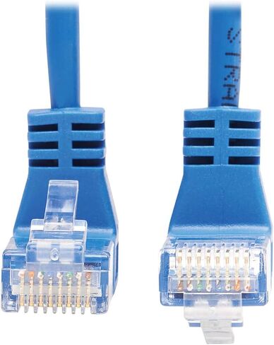 Tripp Lite Up Angle Cat6 Ethernet Cable, Gigabit Molded Slim UTP Network Patch Cable, Blue, 1 ft. (N204-S01-BL-UP) in Saudi Arabia