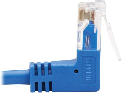 Tripp Lite Up Angle Cat6 Ethernet Cable, Gigabit Molded Slim UTP Network Patch Cable, Blue, 1 ft. (N204-S01-BL-UP) in Saudi Arabia