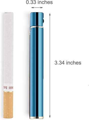 Lighter Cigarette Shaped Butane Refillable Fire Starter with Back-up Flints Gifts for Men Women Lady (Excluding Butane) (Black) in Saudi Arabia
