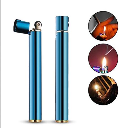 Lighter Cigarette Shaped Butane Refillable Fire Starter with Back-up Flints Gifts for Men Women Lady (Excluding Butane) (Black) in Saudi Arabia