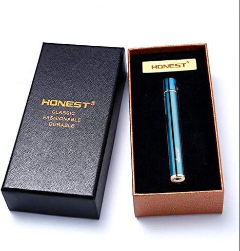 Lighter Cigarette Shaped Butane Refillable Fire Starter with Back-up Flints Gifts for Men Women Lady (Excluding Butane) (Black) in Saudi Arabia