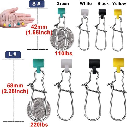 Sinker Slides for Fishing Rigs - 25pcs Duo Lock Snaps for Fishing Line Heavy Duty Weights Sinkers Saltwater Connector Accessories in Saudi Arabia