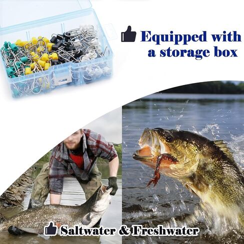 Sinker Slides for Fishing Rigs - 25pcs Duo Lock Snaps for Fishing Line Heavy Duty Weights Sinkers Saltwater Connector Accessories in Saudi Arabia