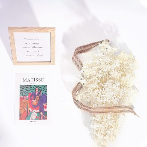 زهور مجففة لأنفاس الطفل، زهور جيبسوفيلا الطبيعية البيضاء الحقيقية 17 بوصة 3 أونصة لترتيبات الزفاف وديكورات المنزل in Kuwait