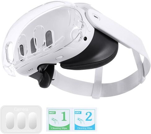 Clear Hard Protective Shell Cover for Meta Quest 3 and Lens Protector for Oculus Quest 3, VR Accessories in Kuwait