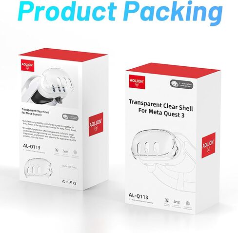 Clear Hard Protective Shell Cover for Meta Quest 3 and Lens Protector for Oculus Quest 3, VR Accessories in Kuwait