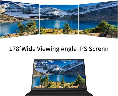 شاشة CUQI Raspberry Pi مقاس 10 بوصات، شاشة IPS 1024 × 600 HDMI المحمولة مع حامل جلدي لـ Raspberry Pi 5/4، الكمبيوتر المحمول، الكمبيوتر الشخصي، Switch، Xbox، PS4 in Kuwait