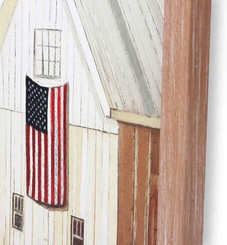 Open Road Brands John Deere Tractor and Barn Framed Wood Wall Decor - Vintage John Deere Wall Art for Home Decorating in Saudi Arabia