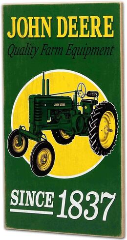 Open Road Brands John Deere Tractor and Barn Framed Wood Wall Decor - Vintage John Deere Wall Art for Home Decorating in Saudi Arabia