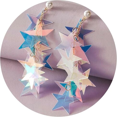 Star Earrings Dangle For Women Sparkle Sequin in Saudi Arabia