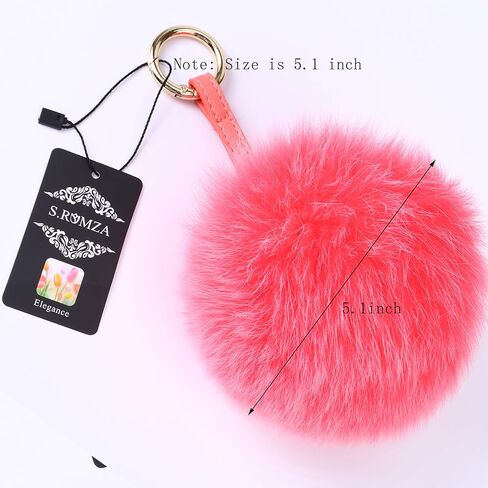 Pom Pom Keychain Fluffy Real Fox Fur Ball Keychain for Women Bag Purse car key Charms in Kuwait