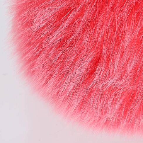 Pom Pom Keychain Fluffy Real Fox Fur Ball Keychain for Women Bag Purse car key Charms in Kuwait