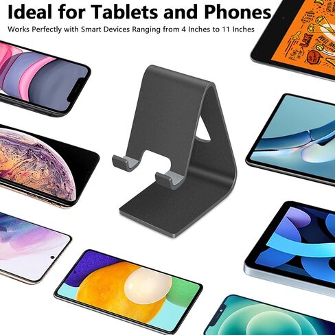 COOLOO Cell Phone Stand,【2 Pack】 Mobile Phone Anti-Skid Holder, Cradle, Dock Compatible Android Smartphone, Phone 13 12 Promax Mini 11 Pro Max Xs Xr X 8 7 6 6s Plus 5s, Accessories Desk - Black… in Saudi Arabia