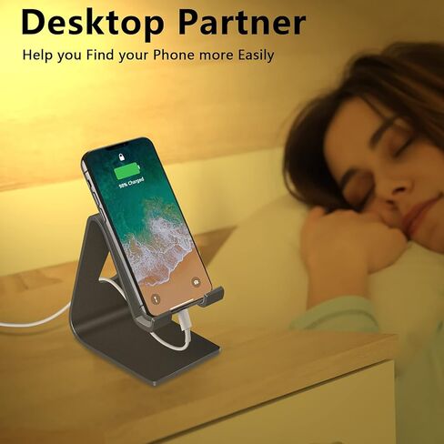 COOLOO Cell Phone Stand,【2 Pack】 Mobile Phone Anti-Skid Holder, Cradle, Dock Compatible Android Smartphone, Phone 13 12 Promax Mini 11 Pro Max Xs Xr X 8 7 6 6s Plus 5s, Accessories Desk - Black… in Saudi Arabia