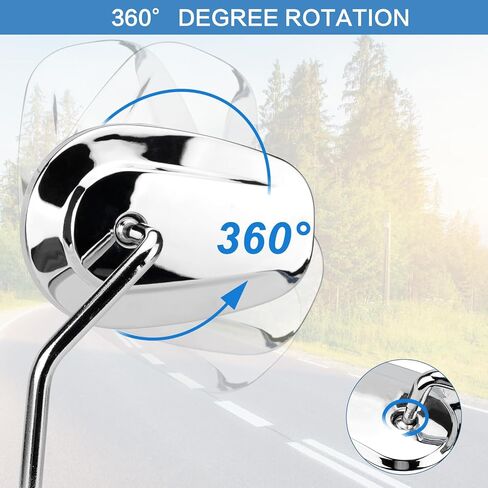 Motorcycle Teardrop Rear View Mirrors 8MM Adjustable Side Mirror 360 Degree Black Compatible with Harley Dyna Softail Sportster XL 883 1200 Road King Street Glide Electra Glide CVO 1982-2023 in Kuwait