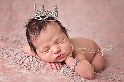 "Leiah" Mini Rhinestone Crown, Newborn Photography Prop, Toddler/Child Flower Girl Princess Tiara (Gold) in Saudi Arabia