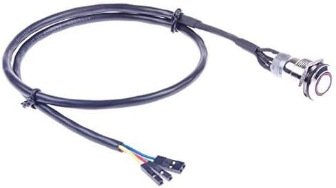 16mm Chassis Switch Metal Button Switch with 100CM 3.3FT Extension Cable Blue Switch Symbol LED Suitable for DIY Computer Switch and Restart Button(Blue Switch Symbol) in Saudi Arabia