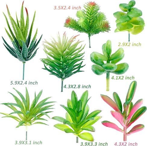 مجموعة من 24 قطعة من النباتات النضرة الاصطناعية غير المحفوظة بوعاء من النباتات العصارية المزيفة الصغيرة لديكور حديقة اللوتس والمناظر الطبيعية in Kuwait