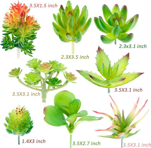 مجموعة من 24 قطعة من النباتات النضرة الاصطناعية غير المحفوظة بوعاء من النباتات العصارية المزيفة الصغيرة لديكور حديقة اللوتس والمناظر الطبيعية in Kuwait