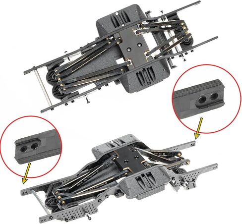RampCrab Carbon Fiber Chassis Kit for SCX24, 7° Angled Skid, LCG Chassis Kit for Axial SCX24 C10, JLU, Bronco, Upgrade Part in Saudi Arabia