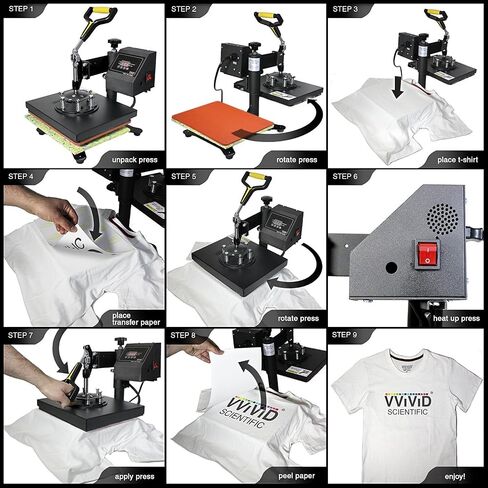 VViViViD 12 × 10 بوصة ماكينة ضغط حراري إلكترونية حساسة للضغط على الملابس مع قراءات رقمية in Saudi Arabia